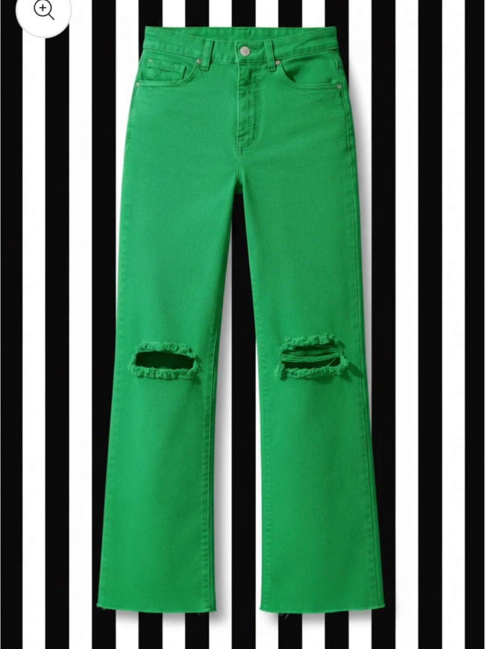 Women’s Bright Green Distressed Jeans